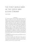 The First World War in the Czech and Slovak Cinema by Václav Šmidrkal
